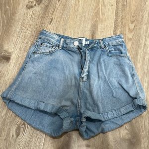 High waisted jean shorts